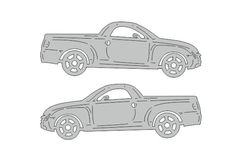 Chevrolet SSR (2003-2006) Floor Mat Emblem Set – Stainless Steel Badges Car Mats Badges Decoin