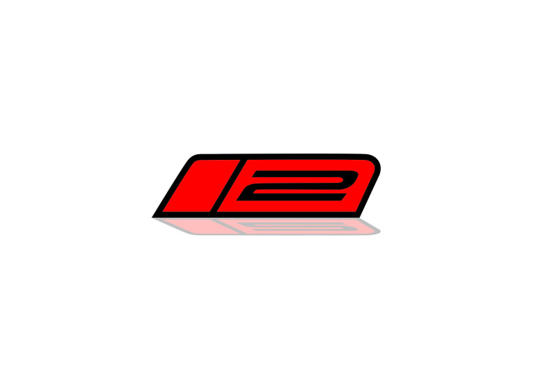 Ford Mustang tailgate trunk rear emblem with Roush Stage 2 logo Ford emblems decoinfabric BLACK RED