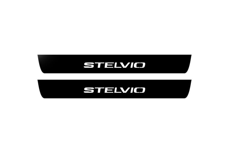 Alfa Romeo Stelvio 2016+ Led Door Sill Pro With Logo Stelvio (Premium Painting)