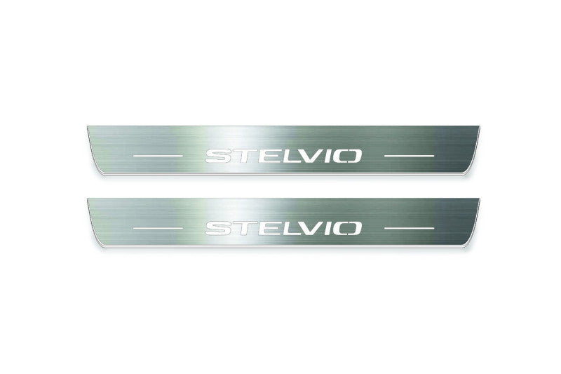 Alfa Romeo Stelvio 2016+ Door Sill Led Plate With Stelvio Logo