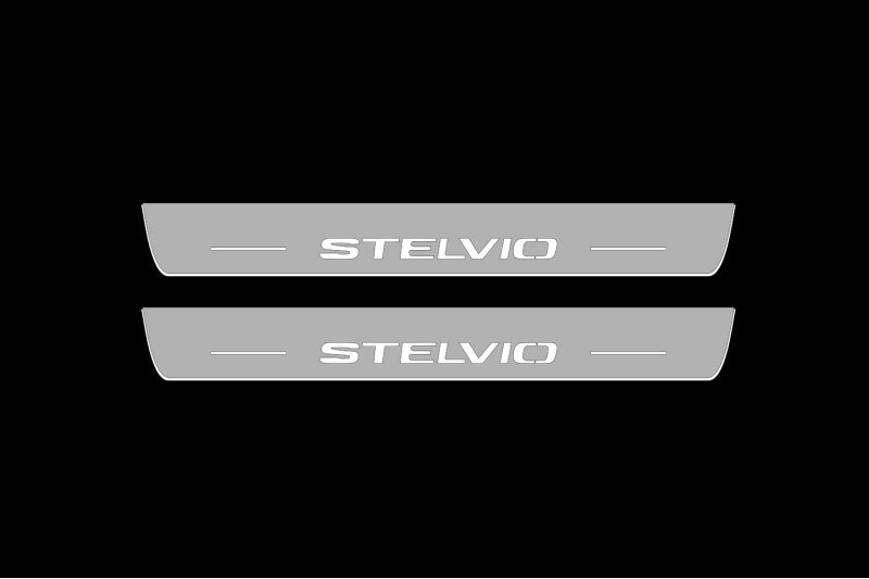 Alfa Romeo Stelvio 2016+ Door Sill Led Plate With Stelvio Logo Alfa Romeo Led Door Sills opdesign