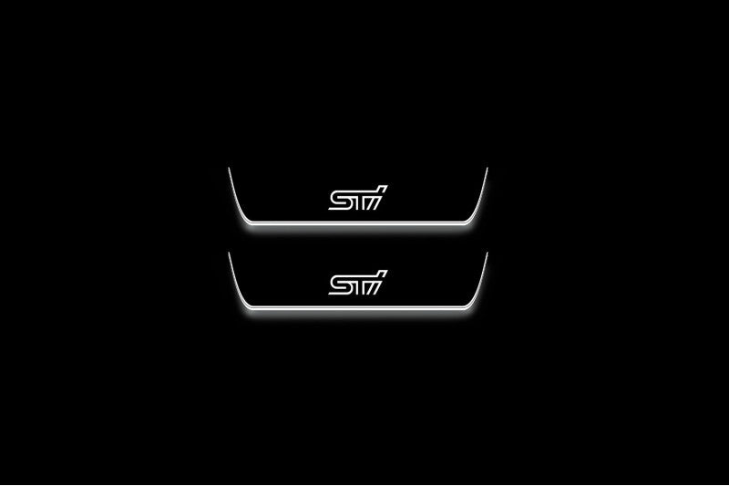 WRX STI V 2016+ LED Door Sills With Logo STI