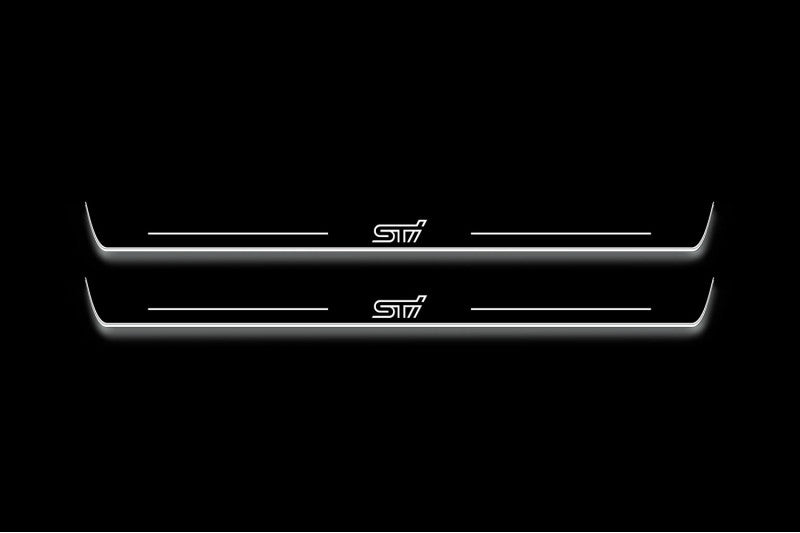 Subaru Impreza III 2007-2014 LED Door Sills With Logo STI