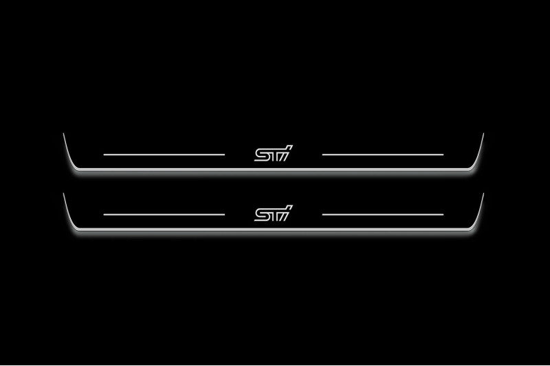 WRX STI V 2016+ LED Door Sills With Logo STI Subaru Led Door Sills opdesign
