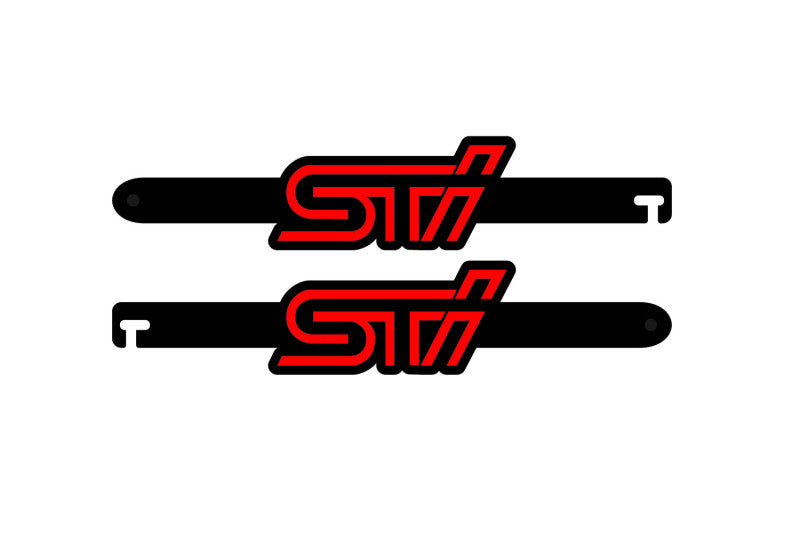 Custom Car Show Door Props STI Logo Stainless Steel Car Show Stainless Steel Door Props decoinfabric