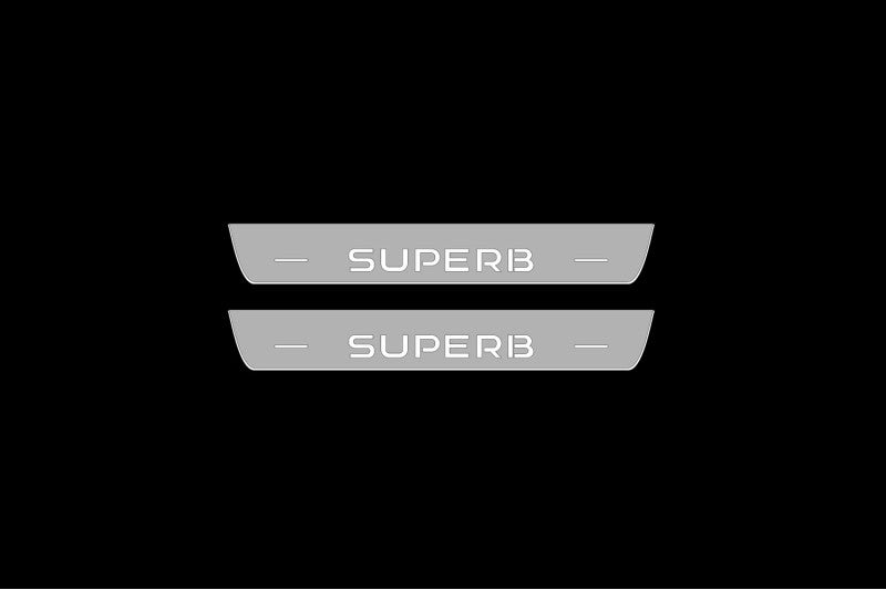 Skoda SuperB III 2015-2023 Door Sill Led Plate With Logo SuperB Skoda Led Door Sills opdesign