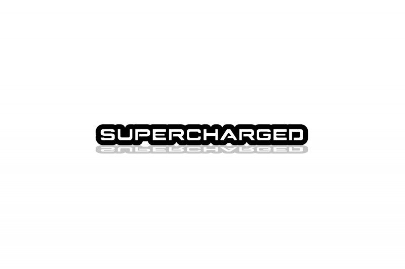 Range Rover Radiator grille emblem with Supercharged logo Range Rover emblems decoinfabric BLACK WHITE