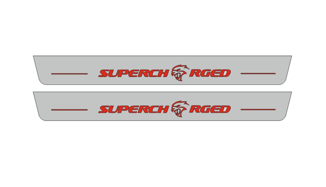 Dodge Durango 2011+ Door Sill Led Plate With Supercharged Logo Dodge Led Door Sills opdesign