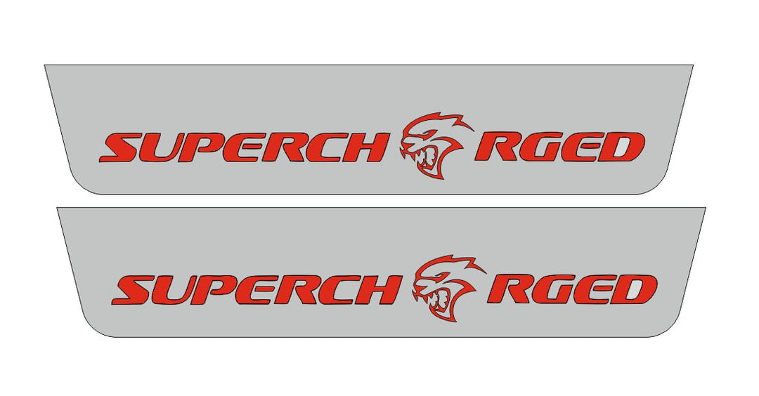 Dodge Charger 2011+ Door Sill Led Plate With Supercharged Logo Dodge Led Door Sills opdesign