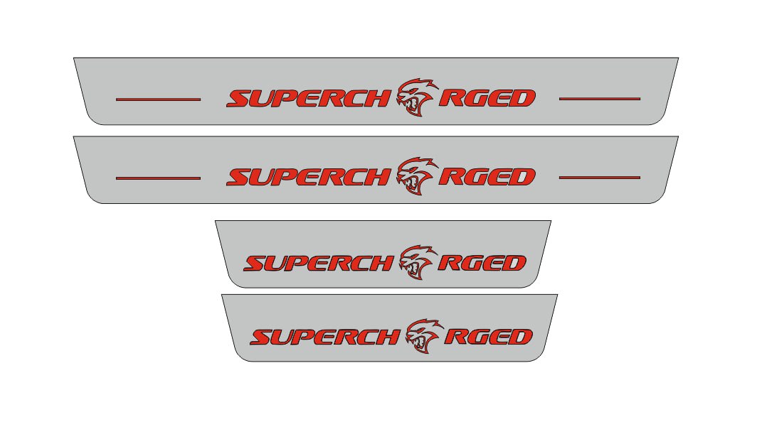 Chrysler 300C II 2011+ Door Sill Led Plate With Supercharged Logo Chrysler Led Door Sills opdesign