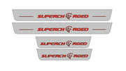 Jeep Grand Cherokee IV 2010-2021 Door Sill Led Plate With Supercharged logo Jeep Led Door Sills opdesign