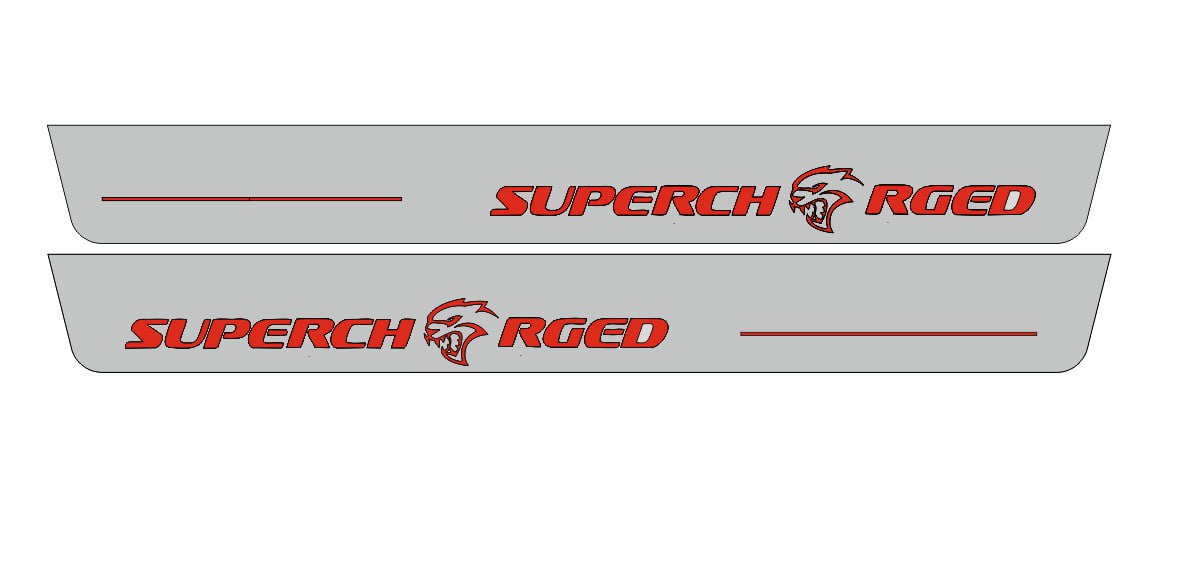 Dodge Charger 2023+ Door Sill Led Plate With Supercharged Logo (type 2) - decoinfabric