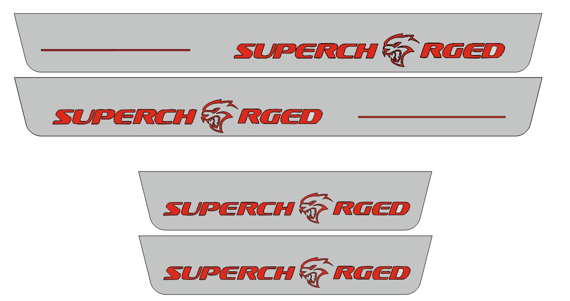 Dodge Charger 2011+ Door Sill Led Plate With Supercharged Logo (type 2) Dodge Led Door Sills opdesign