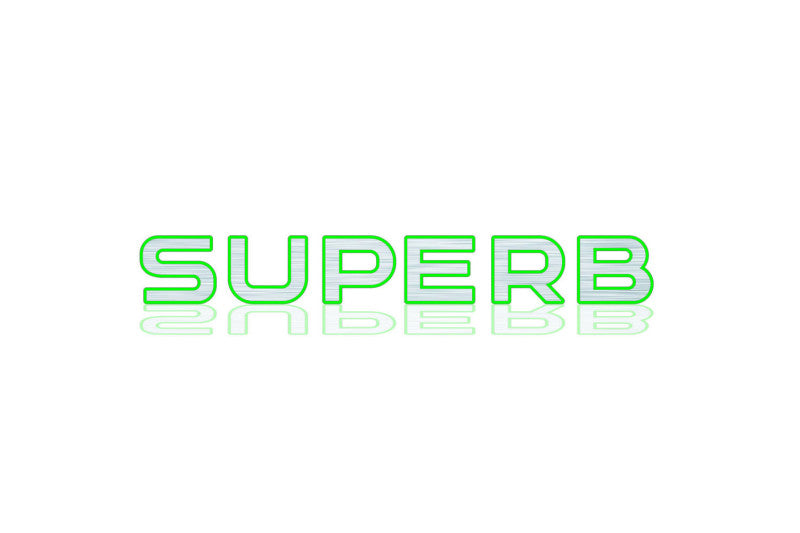 Skoda SuperB III 2015-2023 tailgate trunk rear 3D emblem with SuperB logo (type MIXT) Skoda emblems decoinfabric