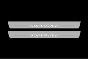 Dodge Charger 2011+ Door Sill Led Plate With SuperBee Logo Dodge Led Door Sills opdesign