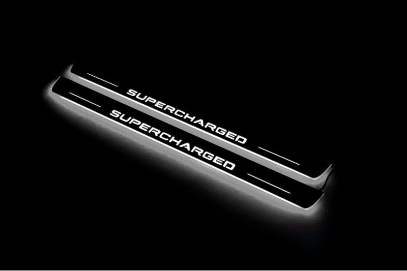 Range Rover III 2002-2012 LED Door Sills With Supercharged Logo Range Rover Led Door Sills opdesign