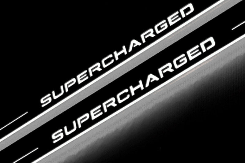 Range Rover III 2002-2012 LED Door Sills With Supercharged Logo Range Rover Led Door Sills opdesign