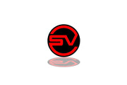 Range Rover tailgate trunk rear emblem with SV logo Range Rover emblems decoinfabric BLACK RED
