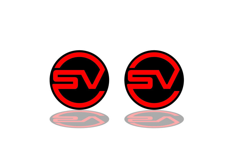 Range Rover emblem for fenders with SV logo Range Rover emblems decoinfabric BLACK RED