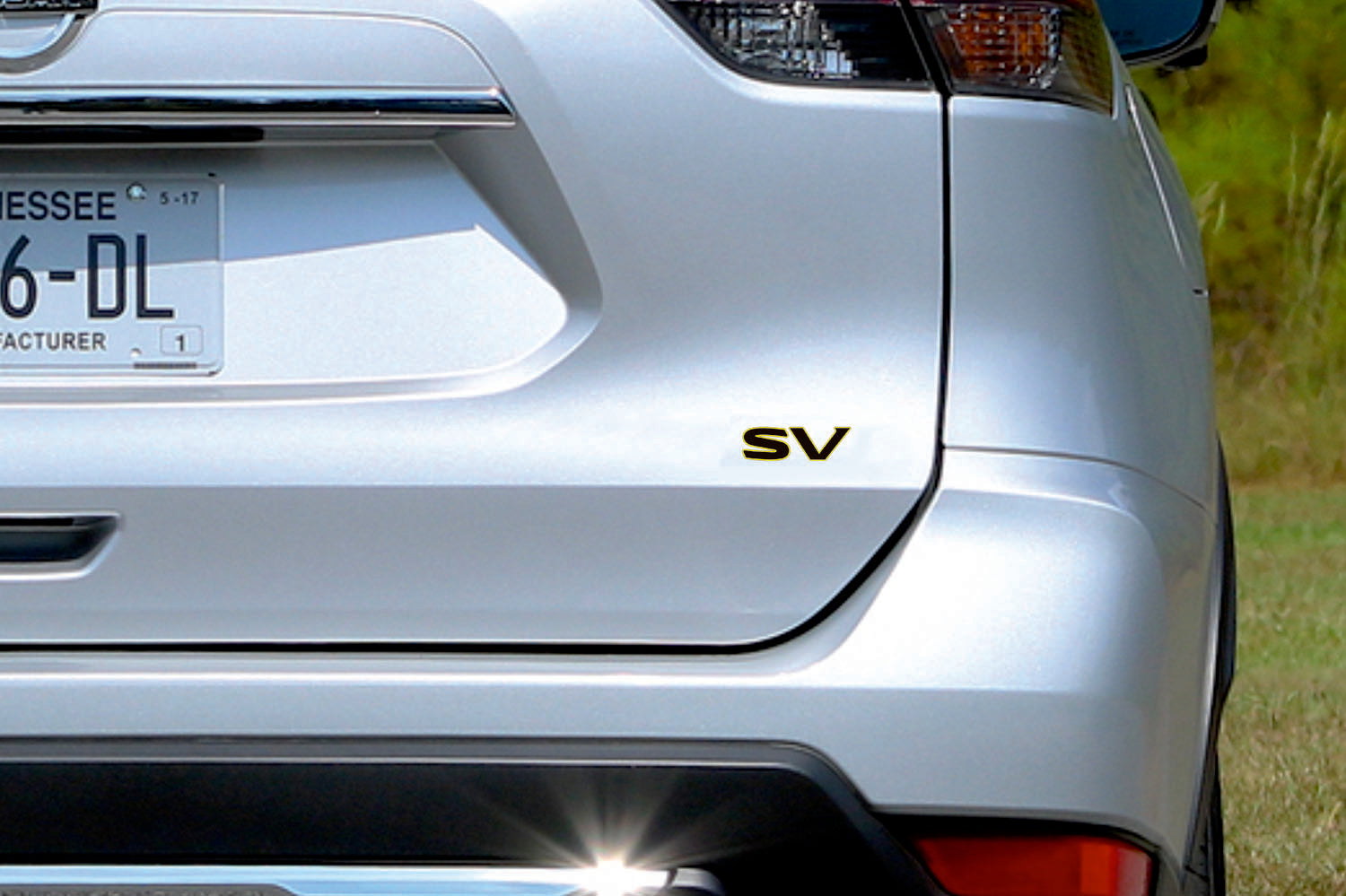 Nissan Rogue T32 tailgate trunk rear 3D emblem with SV logo (Type MIXT) Nissan emblems decoinfabric