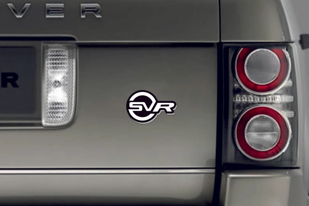 Range Rover Emblem & Badge Set - Grille and Tailgate SVR logo Range Rover emblems decoinfabric WHITE