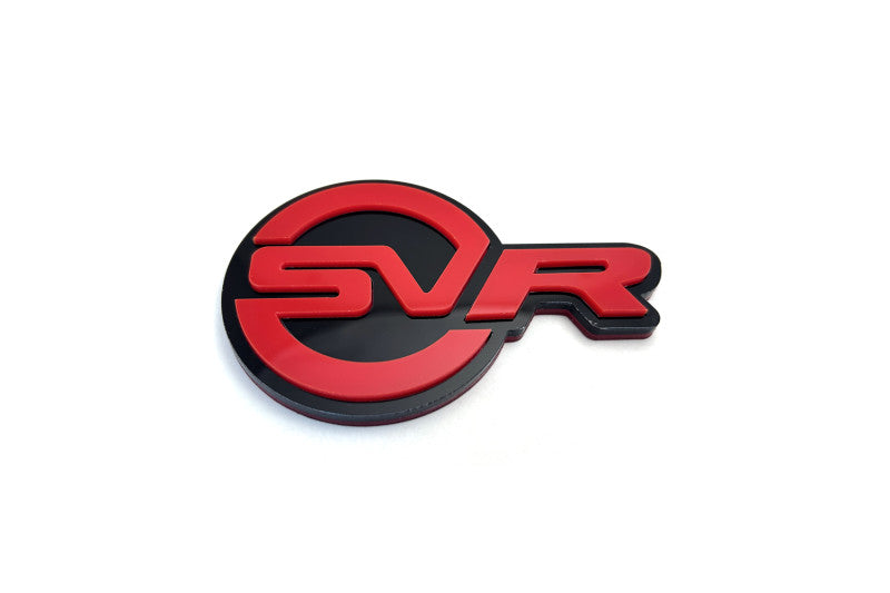 Range Rover Radiator grille emblem with SVR logo Range Rover emblems decoinfabric BLACK RED