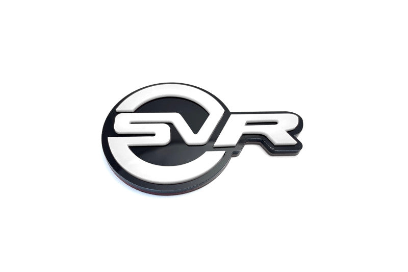 Range Rover Radiator grille emblem with SVR logo Range Rover emblems decoinfabric BLACK WHITE