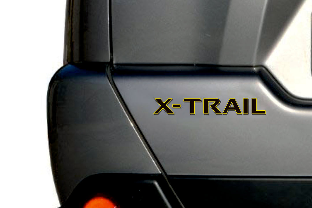Nissan X-Trail T31 tailgate trunk rear 3D emblem with X-Trail logo (Type MIXT) Nissan emblems decoinfabric