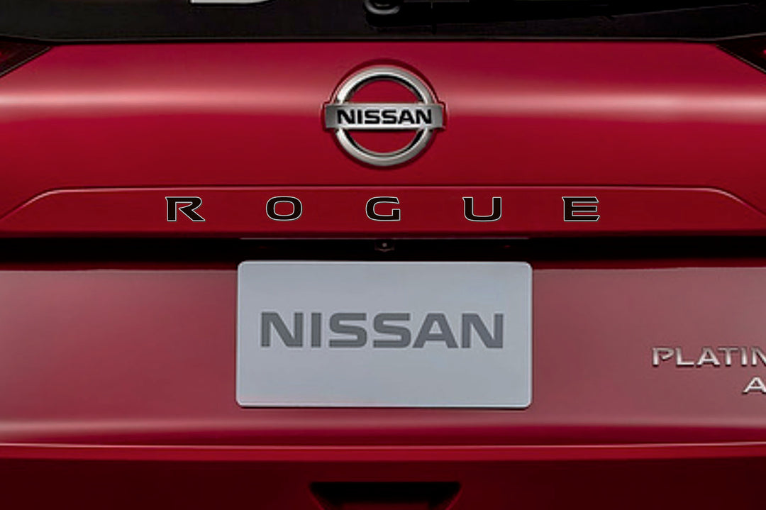 Nissan Rogue III 2021+ tailgate trunk rear 3D emblem with Rogue logo (Type MIXT) Nissan emblems decoinfabric