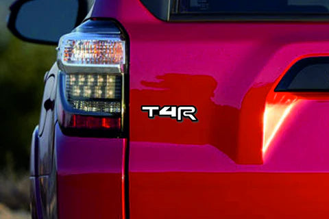 Toyota Emblem & Badges set with T4R logo Toyota emblems decoinfabric BLACK WHITE
