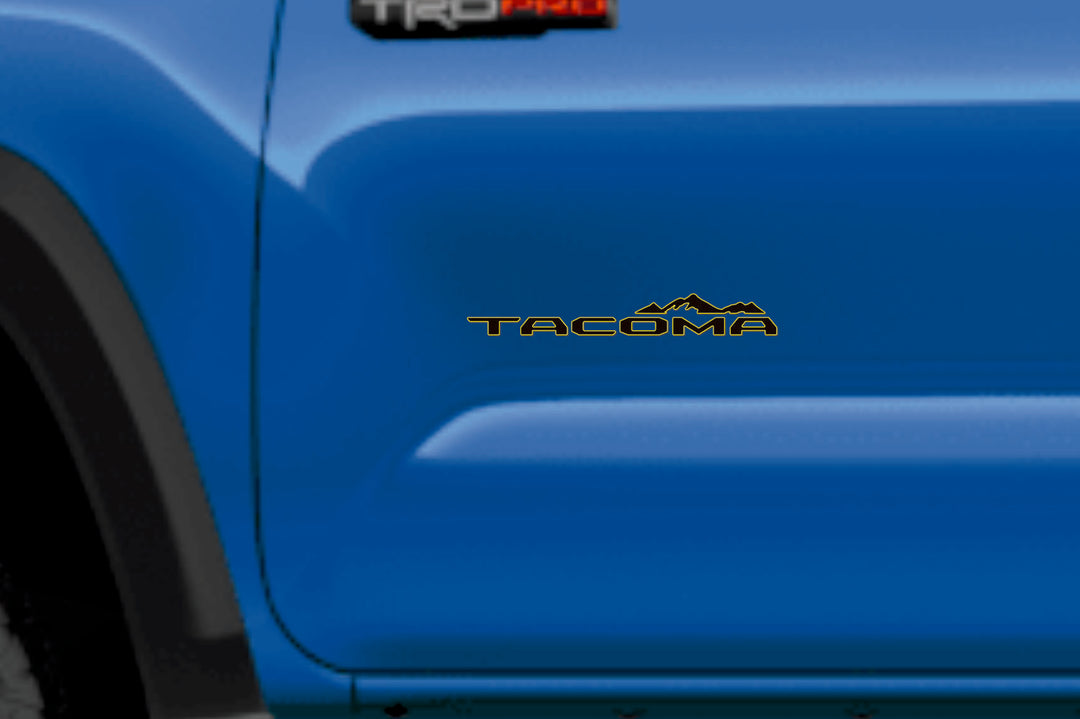 Toyota 3D emblem for fenders with Tacoma (type 2) logo (type MIXT) Toyota emblems decoinfabric