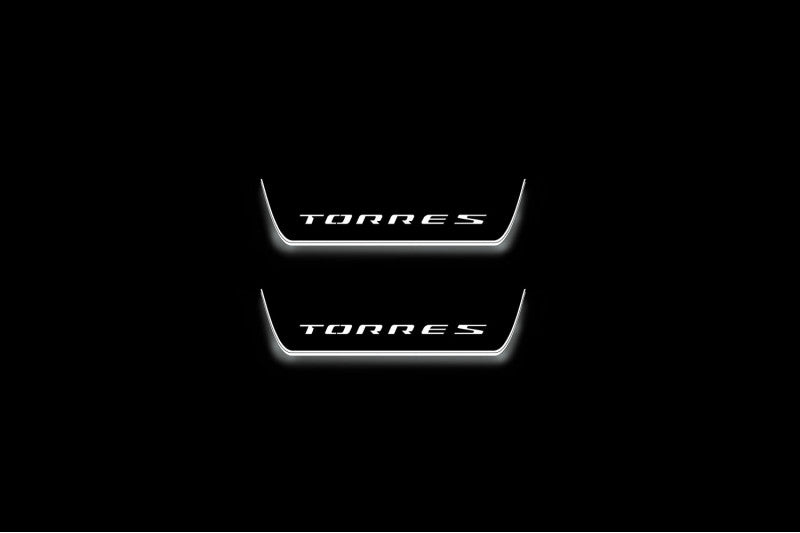 SsangYong Torres 2022+ LED Door Sills PRO With Logo Torres