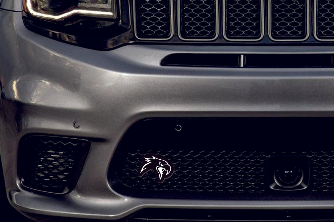 Jeep Illuminated LED Radiator Grille Emblems and Badges with Trackhawk (type 2) logo Jeep Led Emblems decoinfabric