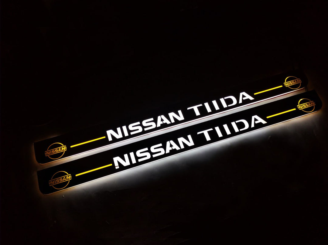 Nissan Tiida 2004-2018 LED Door Sills With Logo TIIDA Nissan Led Door Sills opdesign
