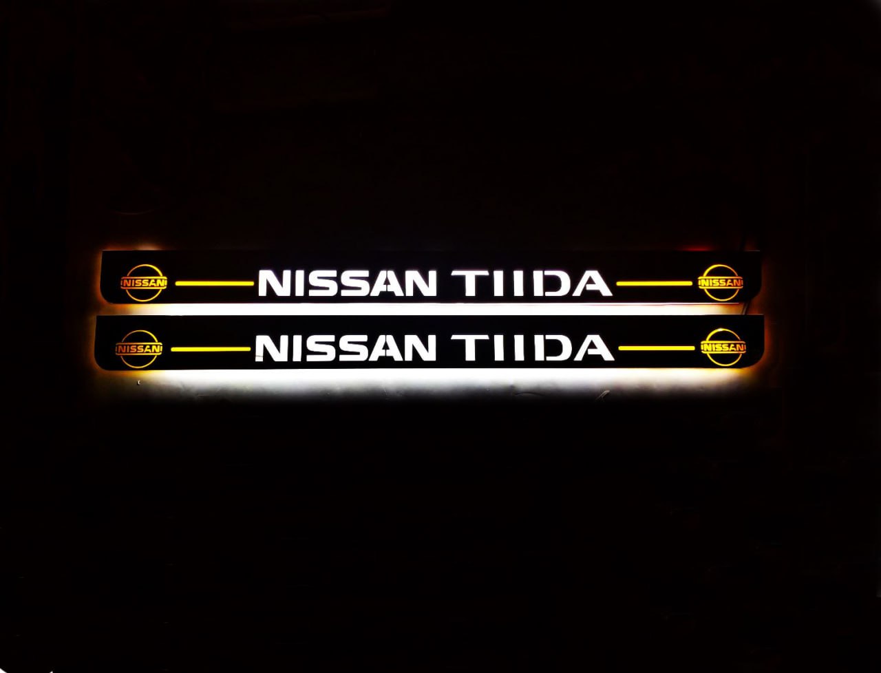 Nissan Tiida Led Sill Plates With Logo TIIDA - decoinfabric