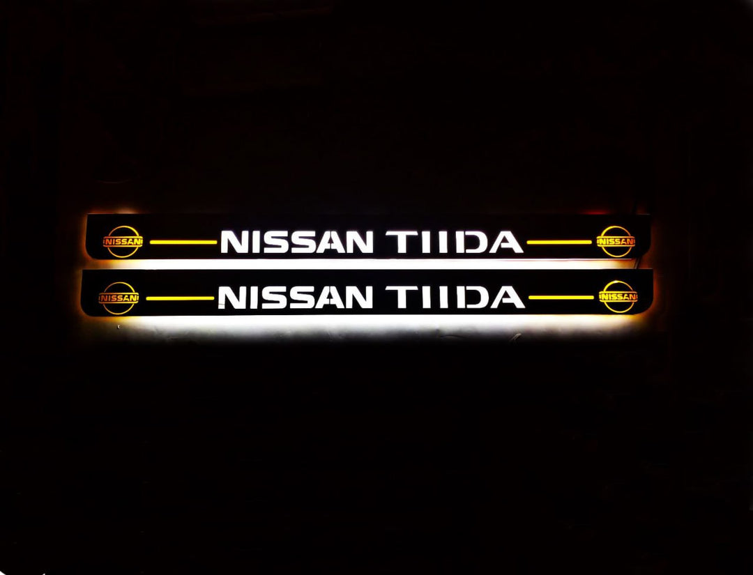 Nissan Tiida 2004-2018 LED Door Sills With Logo TIIDA Nissan Led Door Sills opdesign