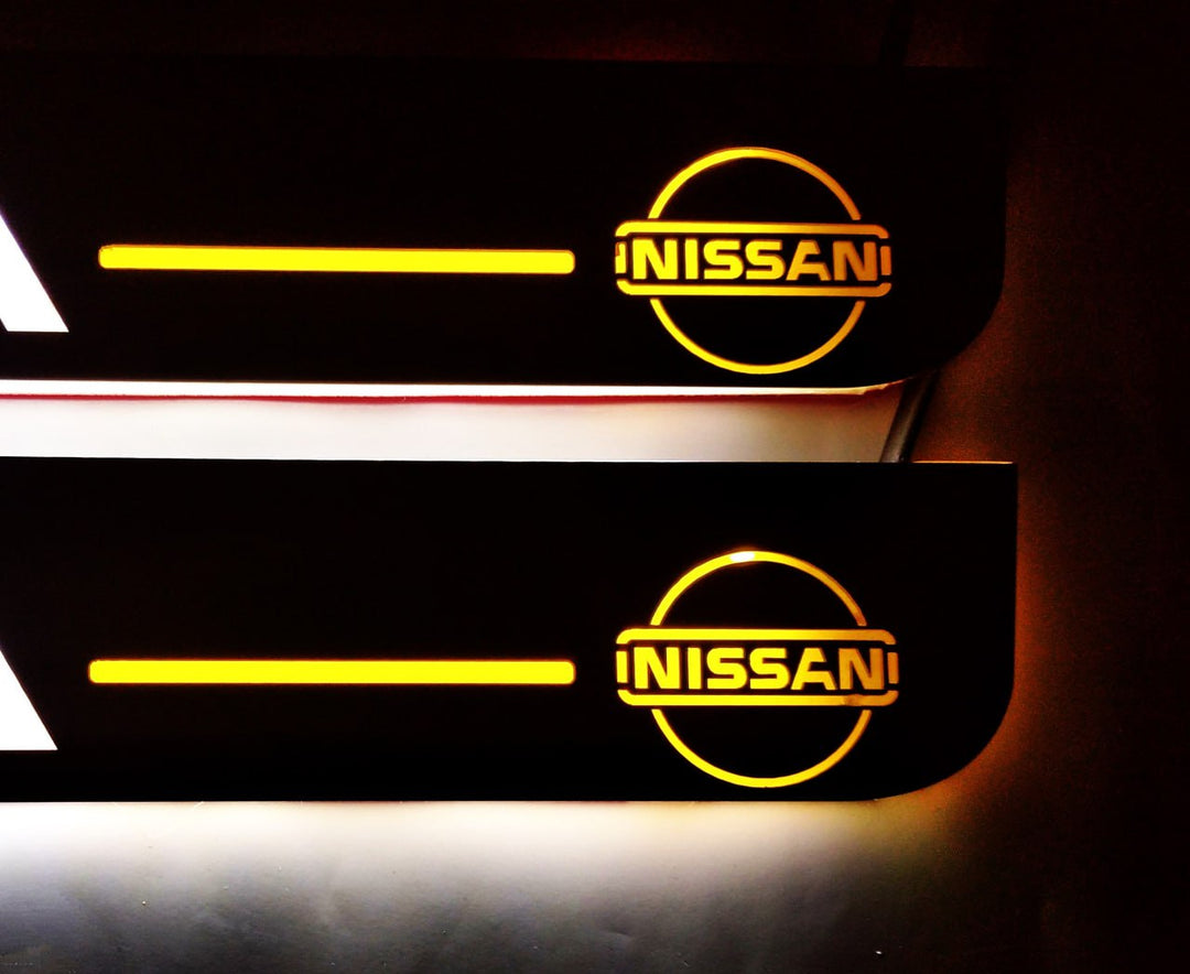 Nissan Tiida 2004-2018 LED Door Sills With Logo TIIDA Nissan Led Door Sills opdesign