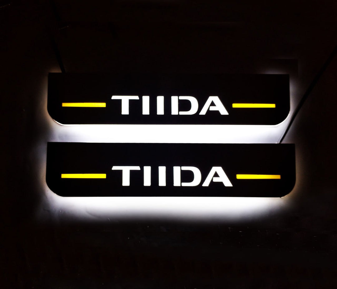 Nissan Tiida 2004-2018 LED Door Sills With Logo TIIDA Nissan Led Door Sills opdesign