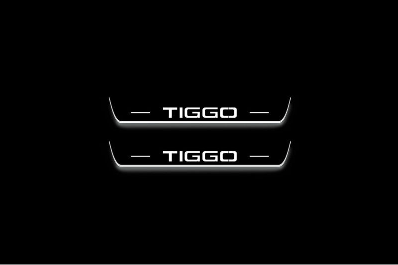 Chery Tiggo 2 2017+ LED Door Sills PRO With Logo Tiggo Chery Led Door Sills opdesign
