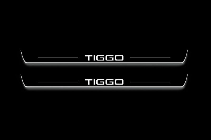 Chery Tiggo 2 2017+ LED Door Sills PRO With Logo Tiggo Chery Led Door Sills opdesign