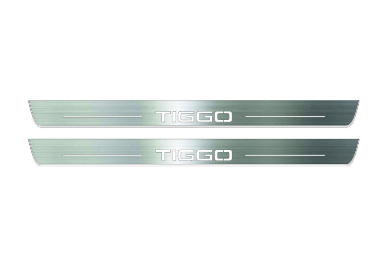 Chery Tiggo 2 2017+ LED Door Sills PRO With Logo Tiggo Chery Led Door Sills opdesign