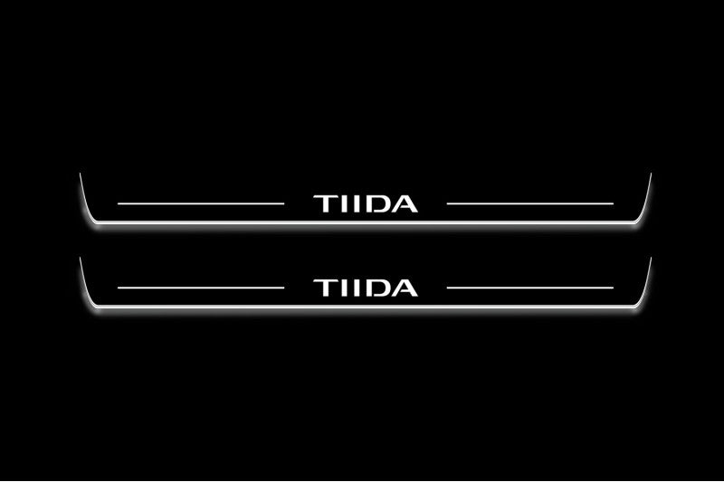 Nissan Tiida I 2004-2014 LED Door Sills With Logo TIIDA