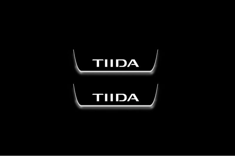 Nissan Tiida I 2004-2014 LED Door Sills With Logo TIIDA