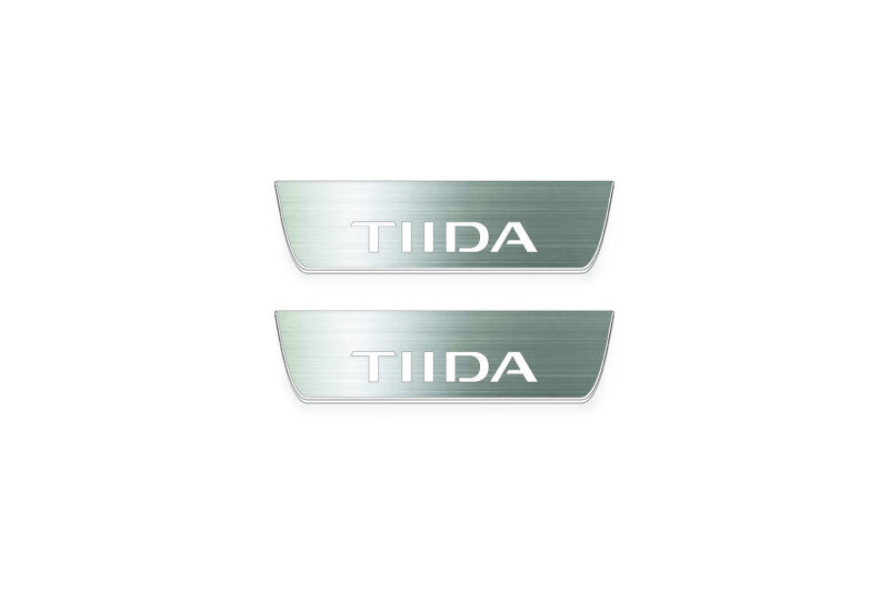 Nissan Tiida I 2004-2014 LED Door Sills With Logo TIIDA