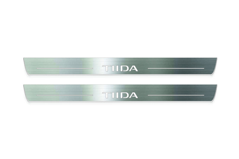 Nissan Tiida I 2004-2014 LED Door Sills With Logo TIIDA