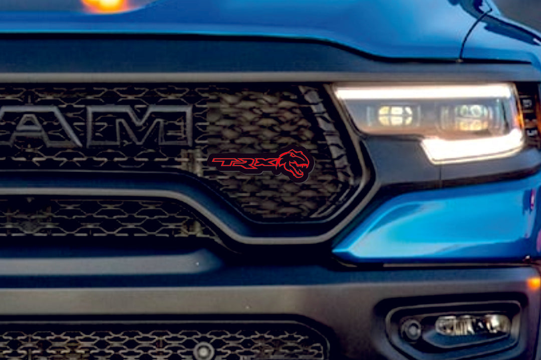 Dodge Illuminated LED Radiator Grille Emblems and Badges with TRX + Tirex logo Dodge Led emblems decoinfabric
