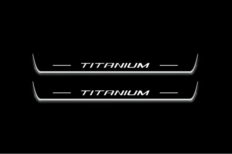 Ford Edge II 2015+ LED Door Sills PRO With Logo Titanium