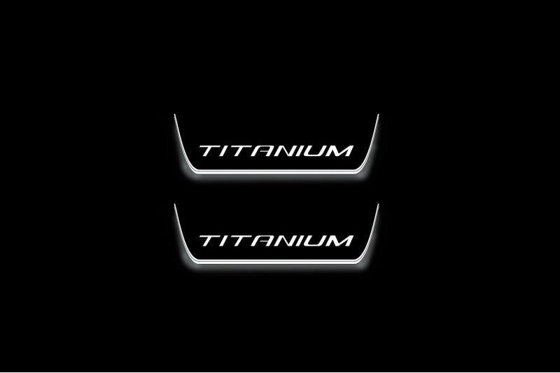 Ford Edge II 2015+ LED Door Sills PRO With Logo Titanium