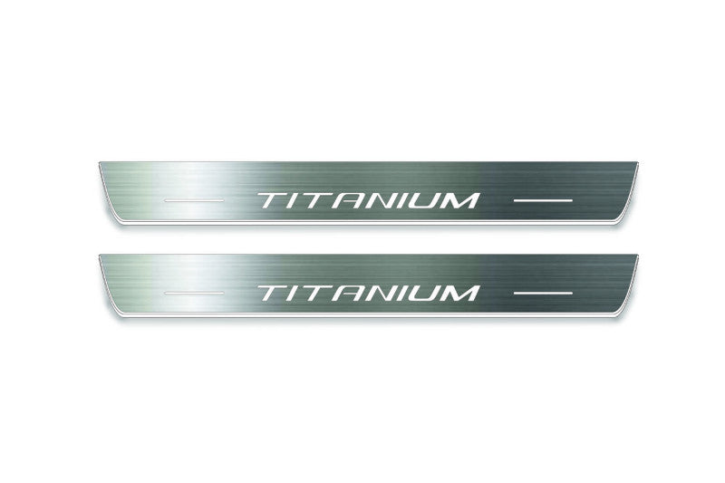 Ford Edge II 2015+ LED Door Sills PRO With Logo Titanium
