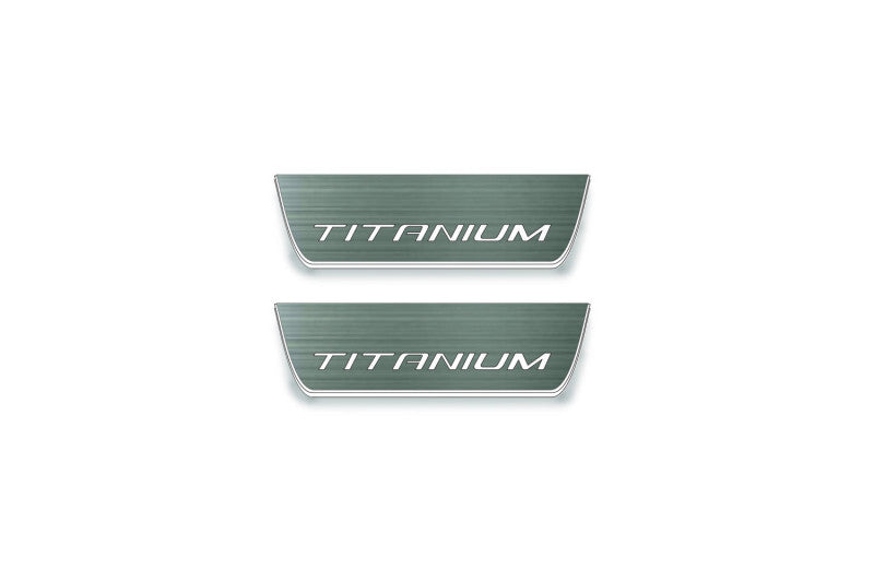 Ford Edge II 2015+ LED Door Sills PRO With Logo Titanium